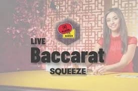 Baccarat Squeeze slot icon by Evolution, available at Kyngs Casino