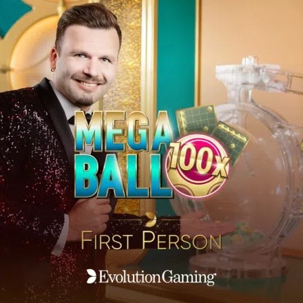 First Person Mega Ball logo by Evolution Kyngs Casino