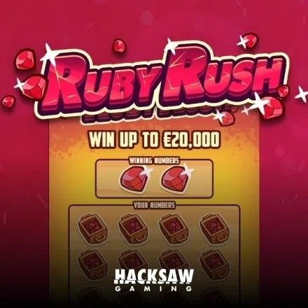 Ruby Rush slot visual from Hacksaw Gaming available on kyngscasino.ro
