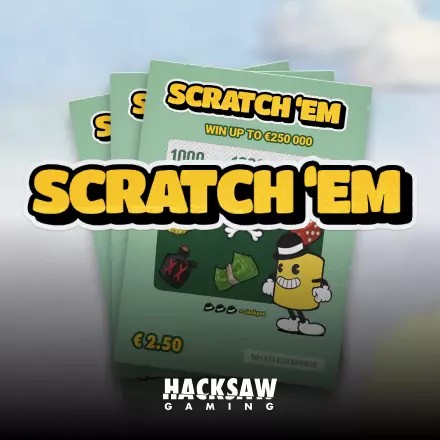 Scratch’em logo by Hacksaw Gaming at Kyngs Casino