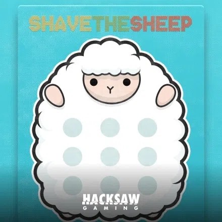 Shave the Sheep slot logo by Hacksaw Gaming at Kyngs Casino